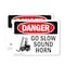 Signmission Go Slow Sound Horn, 14 in W x Rectangle, Vinyl Decal OS-2PACK-DS-D-1014-L-1283 - alternate 1